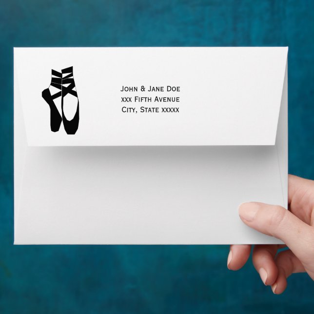 Ballerina Feet on Pointe DIY Colour #2 Silhouette Envelope (Hand)
