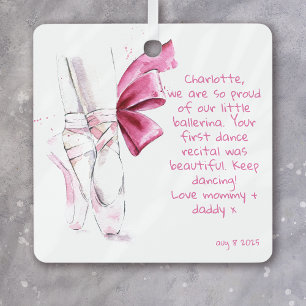 Ballerina First Ballet Recital Personalized Metal Ornament