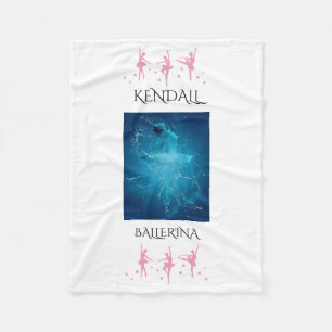 Ballerina fleece blanket with personalized name.