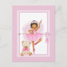 Ballerina floraI pois Invitation Carte postale