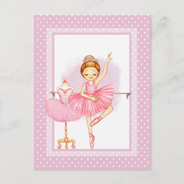 Ballerina floraI pois Invitation Carte postale (Devant)