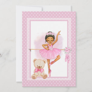 Ballerina floraI polka dots Invitation Postcard