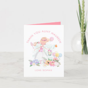 Ballerina Florals Recipient Name Thank You Card
