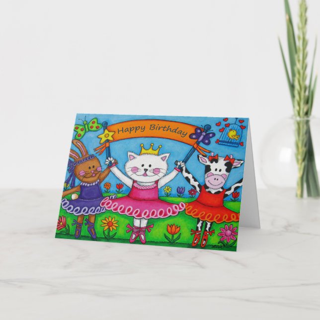 Ballerina Friends Birthday Card (Front)