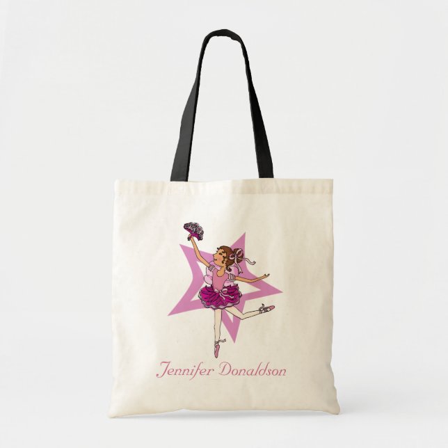 Ballerina girl "add your name" pink ballet bag (Front)