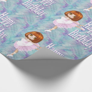 Ballerina Girl Ballet Dancing  2 Happy Birthday Wrapping Paper