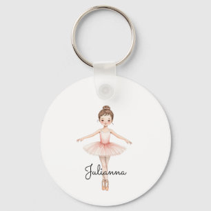 Ballerina Girl Personalized Keychain