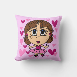 Ballerina Girl Throw Pillow