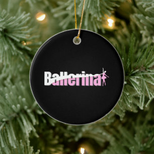 Ballerina - Girly Ballet Abstract Swish Art Ceramic Ornament