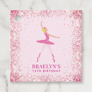 Ballerina Glitter Confetti Birthday Design Favour Tags