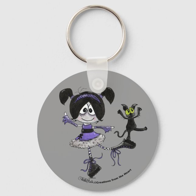Ballerina Goth Style Keychain (Front)