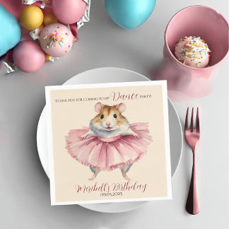 Ballerina Hamster Girls Birthday Dance Party Napkin