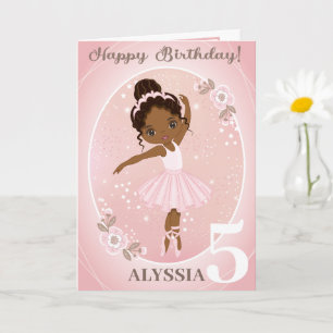 Ballerina Happy Birthday Card    Add any Age 