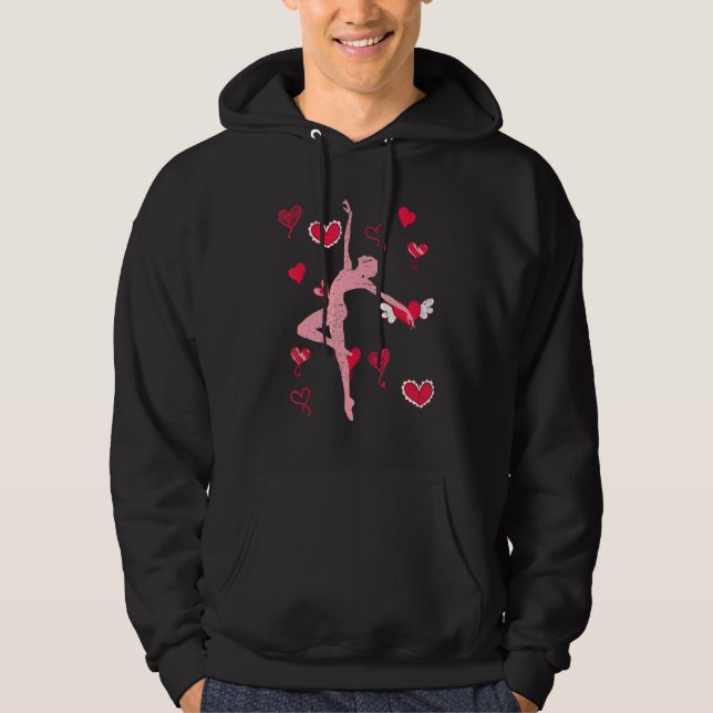 Ballerina Hearts En Pointe Ballet Dancer Dancing B Hoodie (Front)