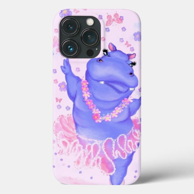 Ballerina Hippo Ballet Dancer Funny iPhone Case (Back)