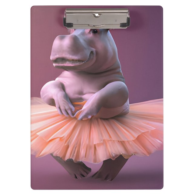 Ballerina Hippo Clipboard (Front)