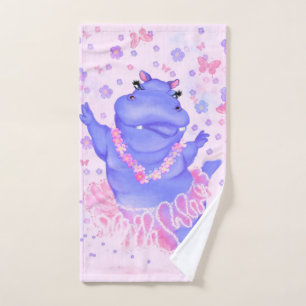 Ballerina Hippo Funny Bath Towels Ballet Dancer