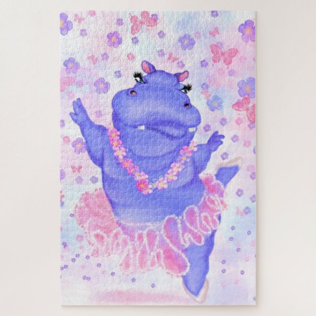 Ballerina Hippo Puzzle (Vertical)