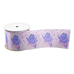 Ballerina Hippo Ribbon Satin Ribbon