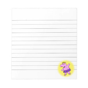 Ballerina Hippo With Tutu Lined Notepad