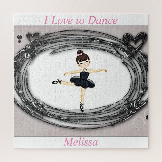 Ballerina - I Love to Dance Personalized Puzzle (Vertical)
