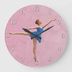 Ballerina in Arabesque Customizable Large Clock