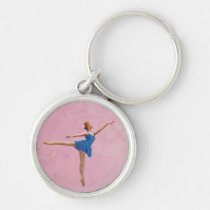 Ballerina in Arabesque Pose Customizable Keychain