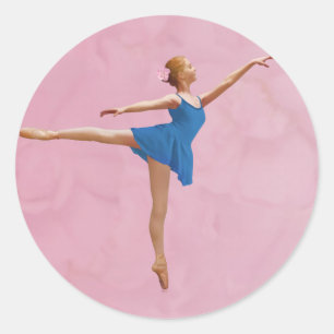 Ballerina in Arabesque Pose Customizable Sticker