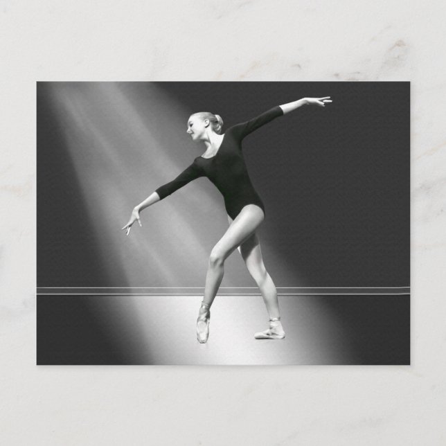 Ballerina in Black and White Postcard (Front)