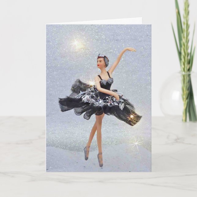 Ballerina in black ornament card (Front)