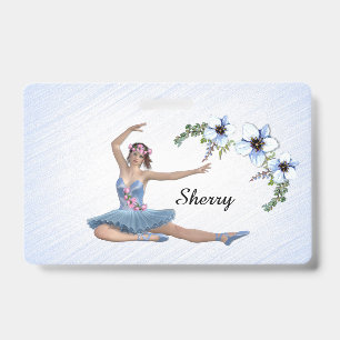 Ballerina in Blue Personal Name Badge