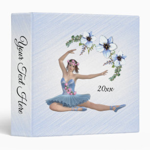 Ballerina in Blue Personal Name  Binder