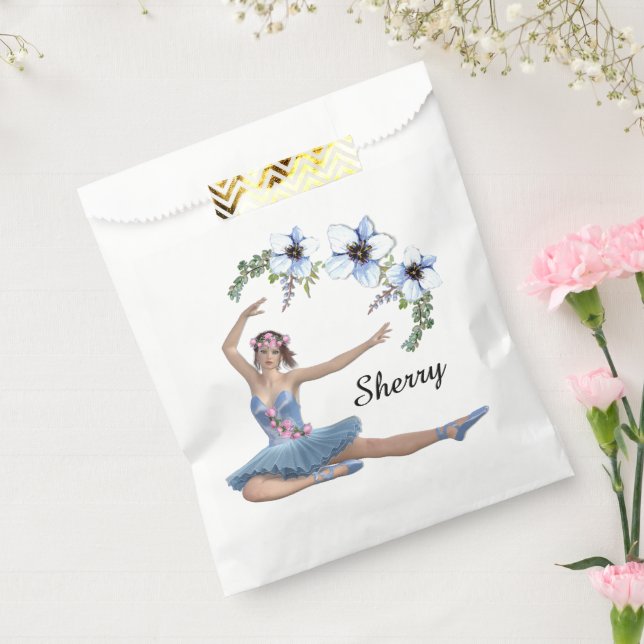 Ballerina in Blue Personal Name Favour Bag (Sealed)