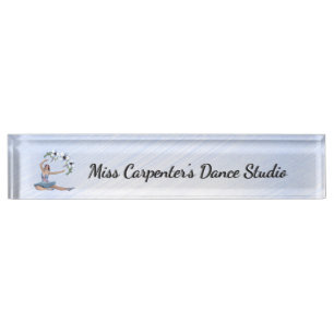 Ballerina in Blue Personal Name Nameplate
