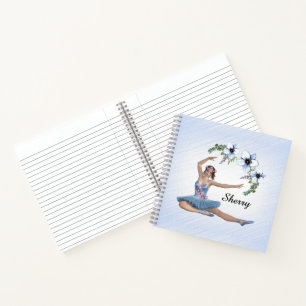 Ballerina in Blue Personal Name Notebook