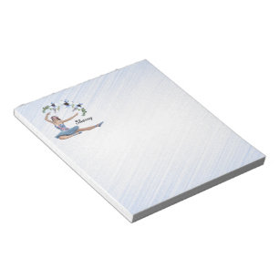 Ballerina in Blue Personal Name  Notepad