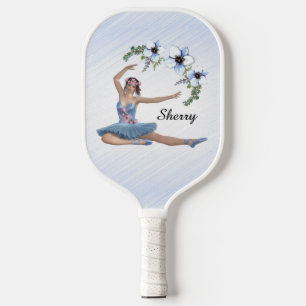 Ballerina in Blue Personal Name Pickleball Paddle