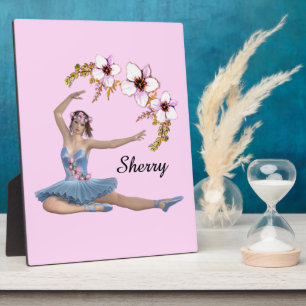 Ballerina in Blue Personal Name Pimk Plaque
