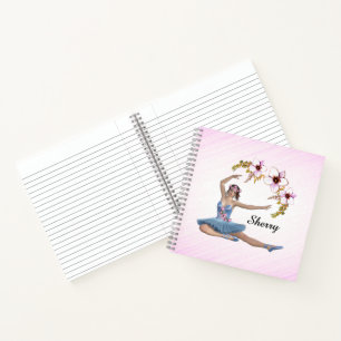 Ballerina in Blue Personal Pink Notebook