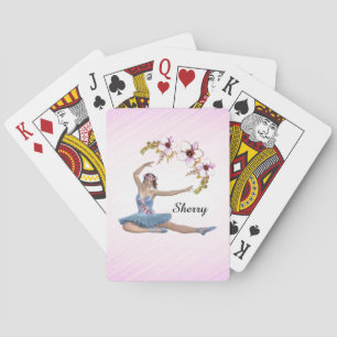 Ballerina in Blue Personal Pink Playing Cards