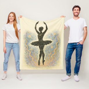 Ballerina in Graziöser Anmut - Sanfte Farben Fleece Blanket