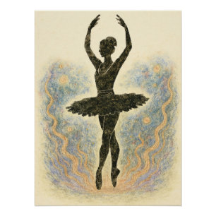 Ballerina in Graziöser Anmut - Sanfte Farben Poster