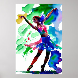 BALLERINA IN NEON OIL POSTER