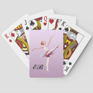 Ballerina in Pink and Lavender, Monogram Playing Cards