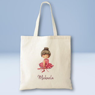 Ballerina in Pink Dress Personalized  Tote Bag