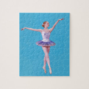 Ballerina in Purple and White Jigsaw Puzzle