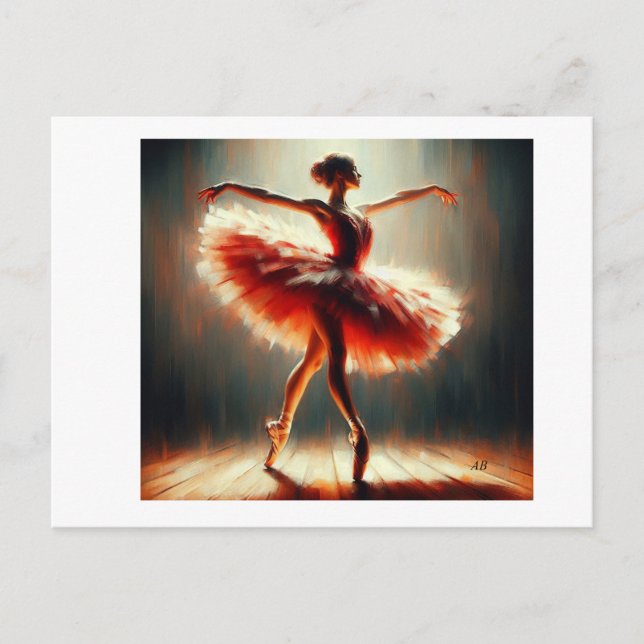 Ballerina in Red,  Postcard (Front)