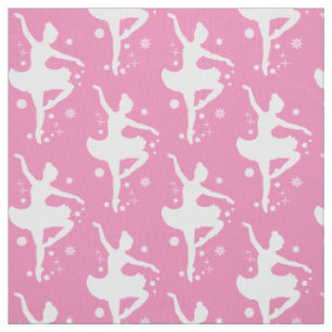 Ballerina in Silhouette in the Snow Fabric