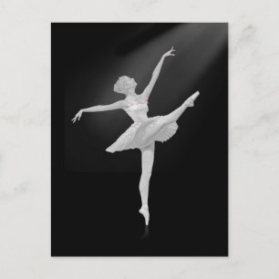 Ballerina in Silver and Black Customizable Postcard