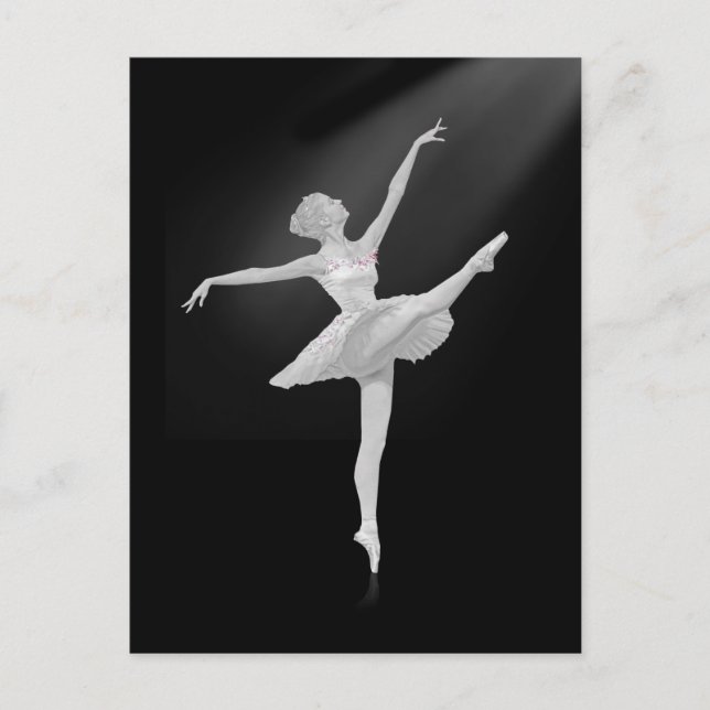 Ballerina in Silver and Black Customizable Postcard (Front)